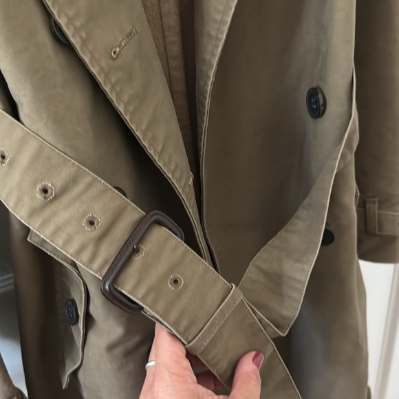 Jack Wills Olive Green Double-Breasted Trench Coat - Picture 4 of 4
